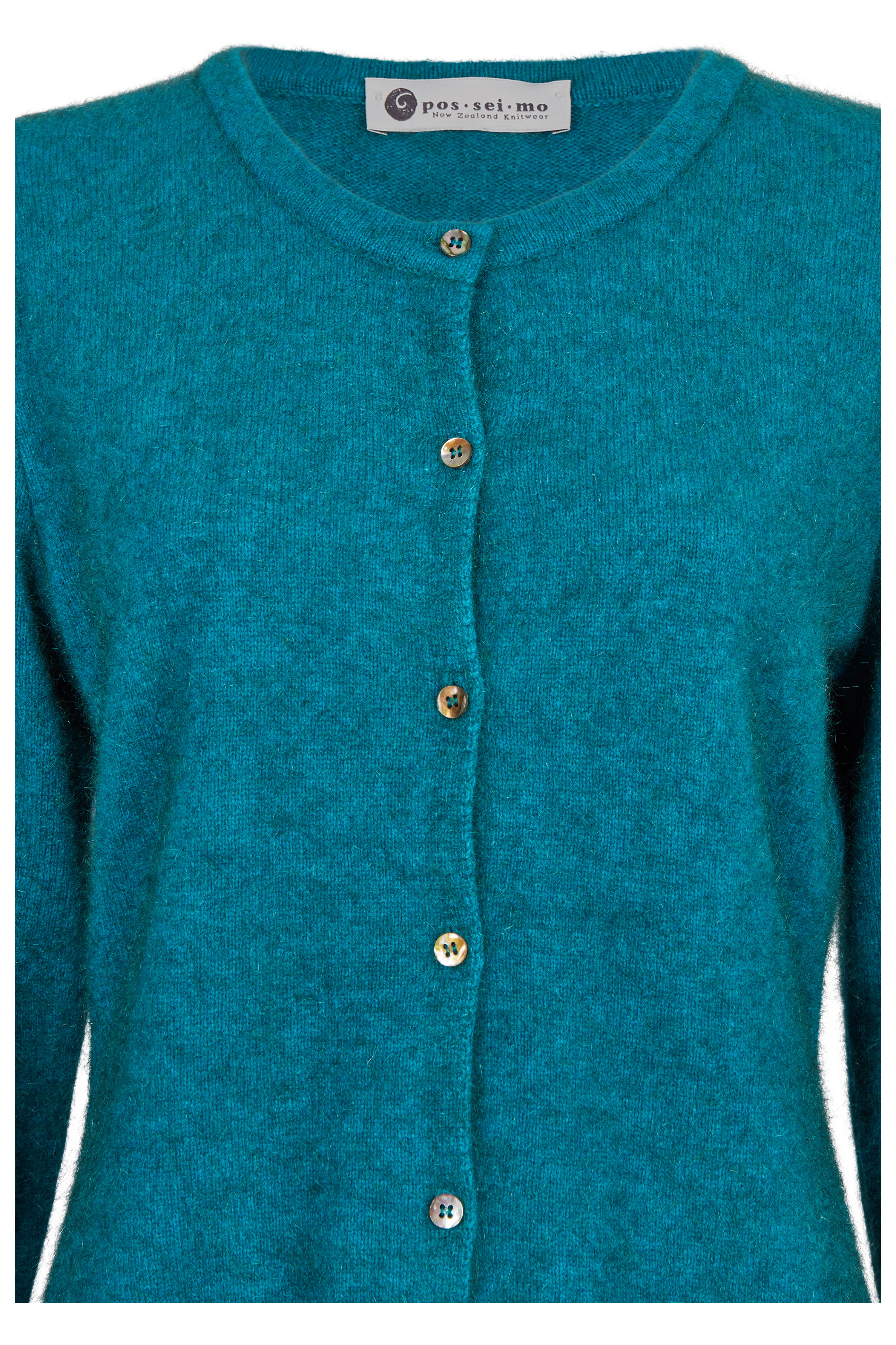 Rundhalsjacke mit PAUA-Knöpfen