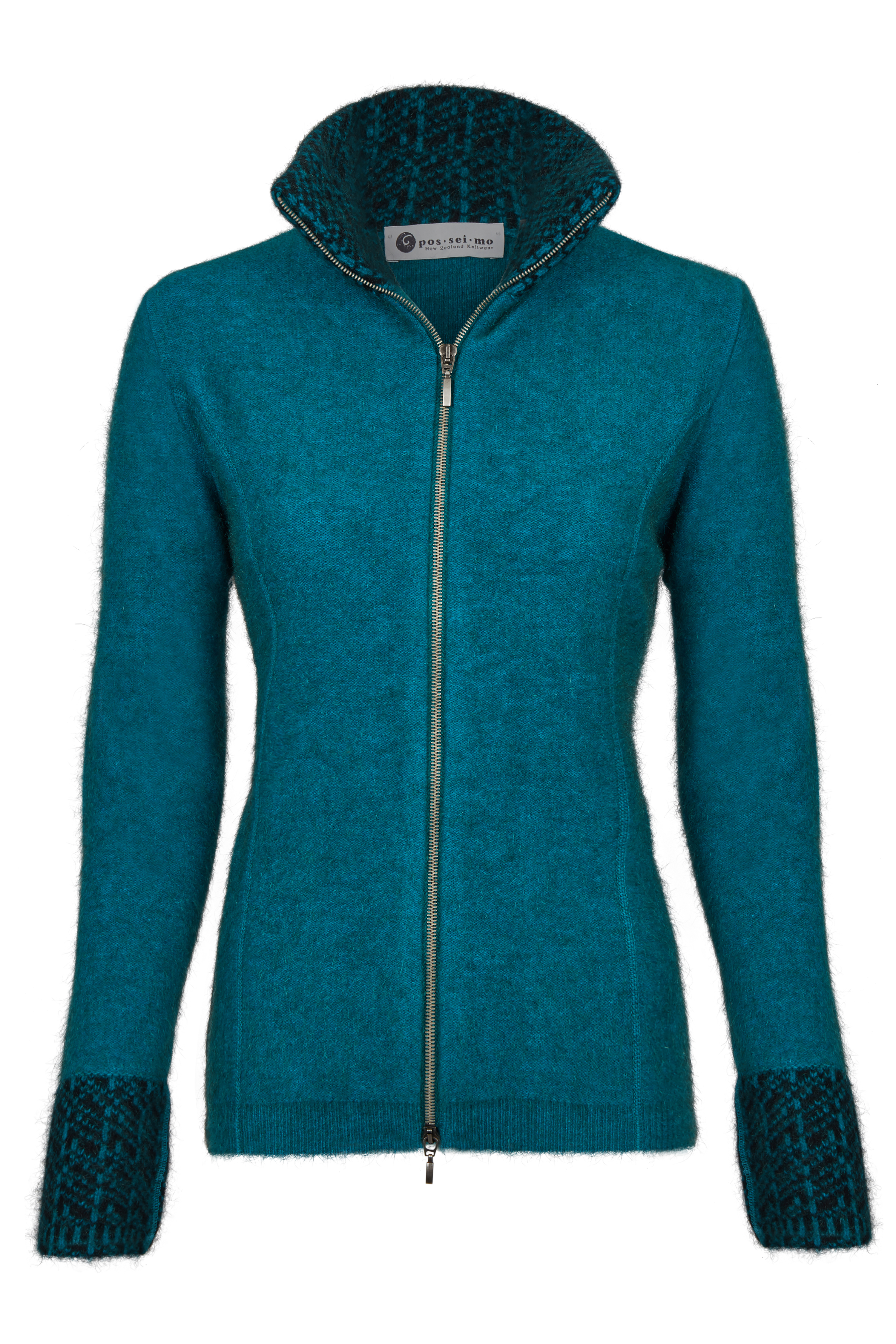 Jacke mit zweifarbigem Kragen