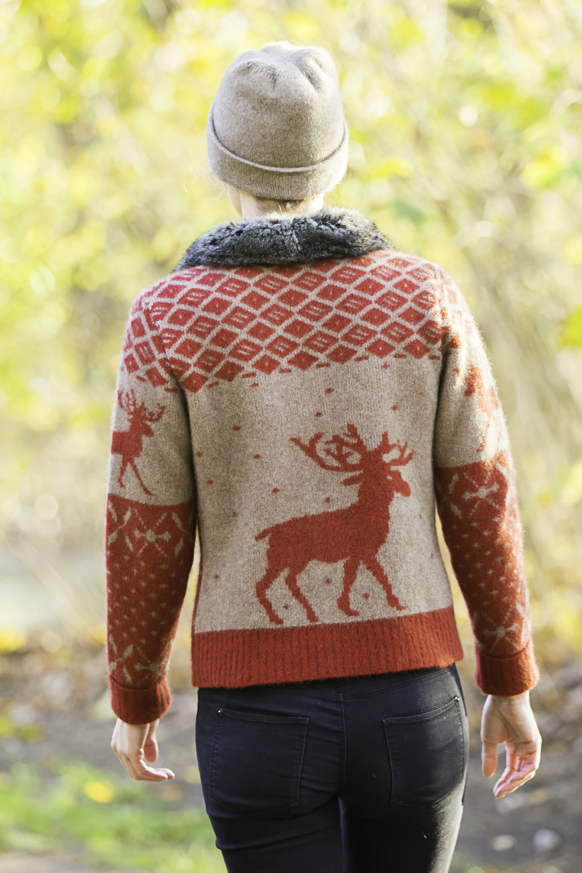 Red Deer Jacket mit Possumpelzkragen