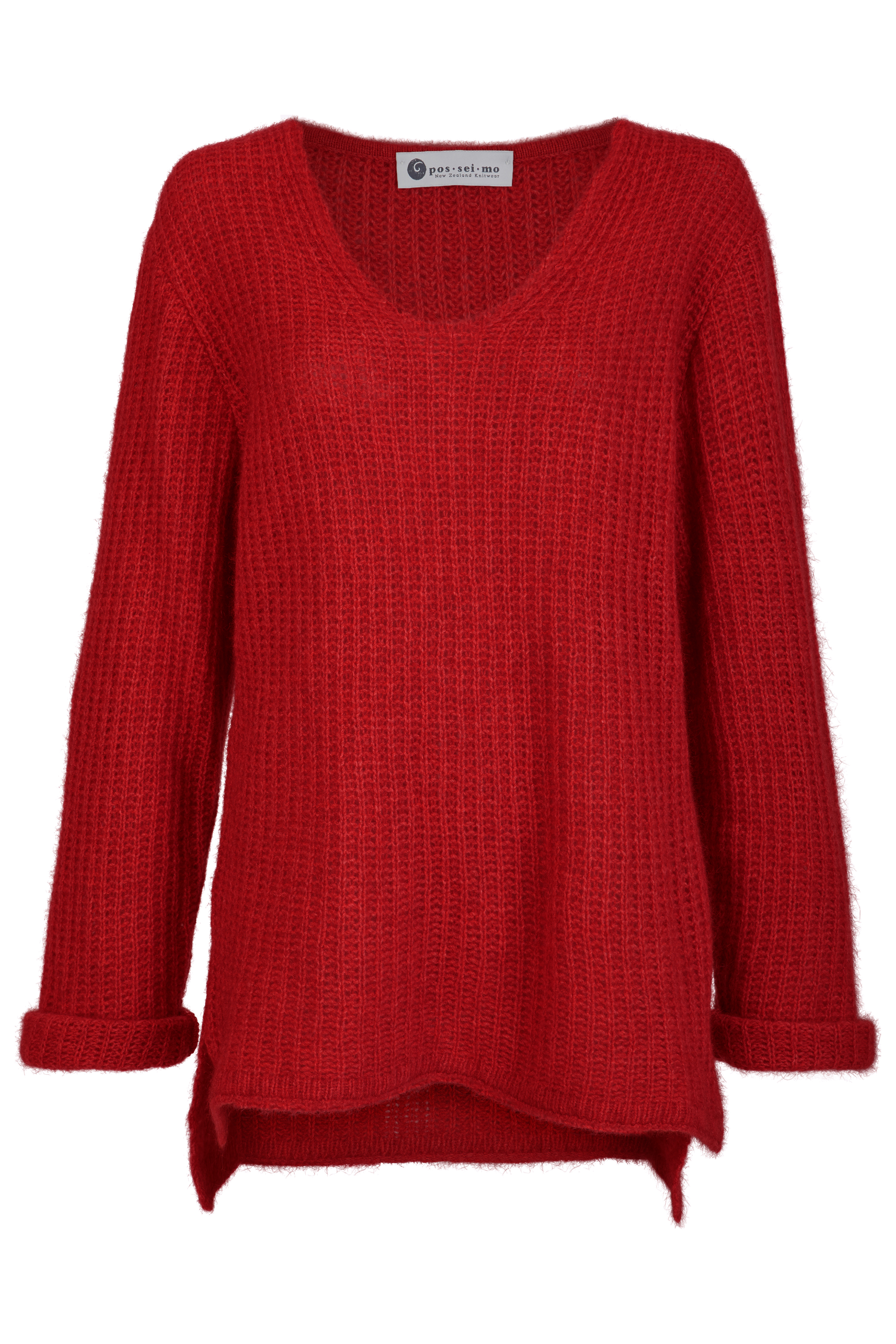 V-Pullover Grobstrick Oversize